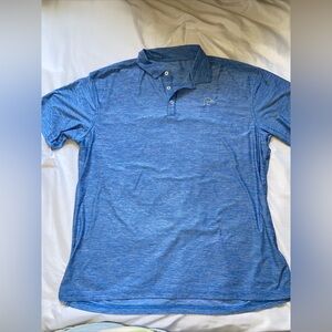 Ducks Unlimited Blue Heathered Short-Sleeve Golf Polo Shirt Men's XL Performance